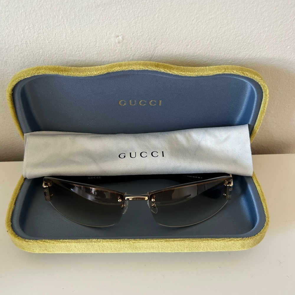 Gucci Black Sunglasses with Gold Accents